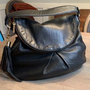 BOTKIER black genuine leather hobo handbag